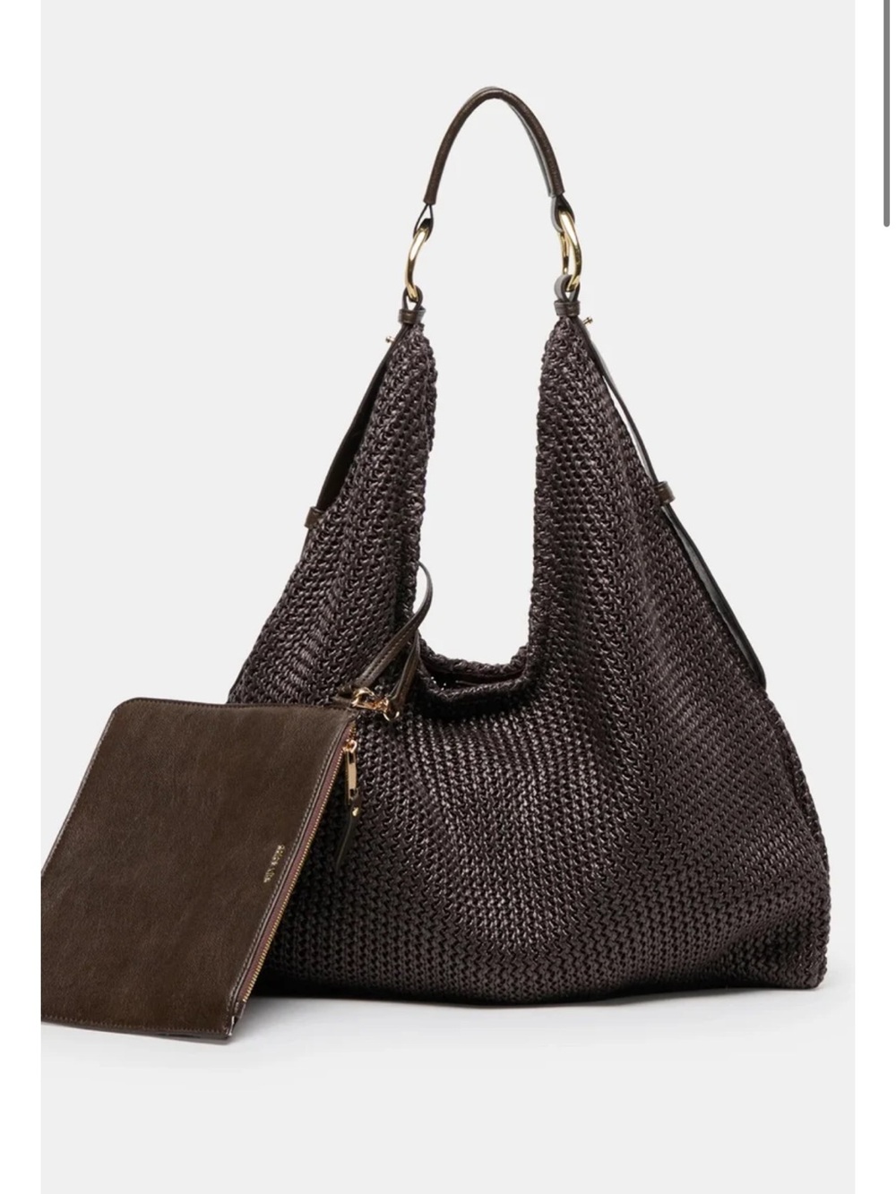 Dolce Vita Woven Hobo Bag in Dark Brown